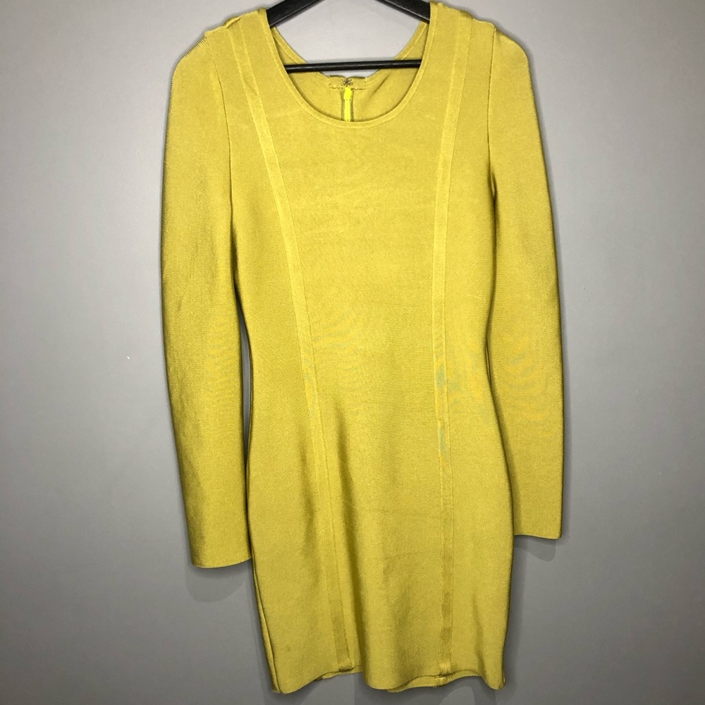Chartreuse bandage dress